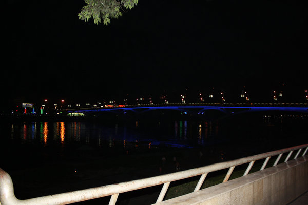 Illuminated Bridge Over the Li River
