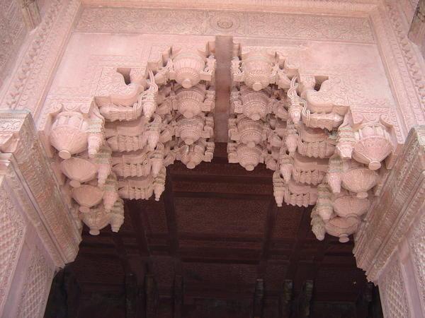 Stone carvings at the Red Fort