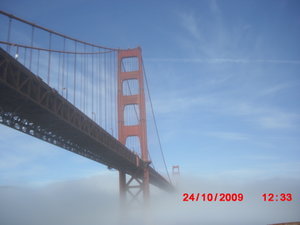The bridge emerging from the fog!