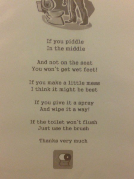 Sign in the toilet