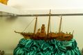 Ship model carved from kauri gum
