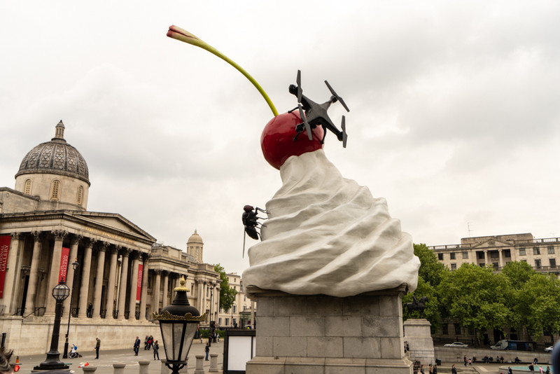 Whipped cream sculpture Trafalgar Square London UK
