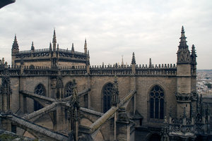 Flying buttresses of cathedral