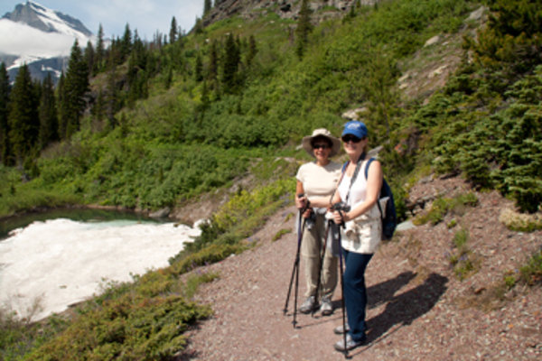 Jennie, Jan on Grinnell Glacier Trail