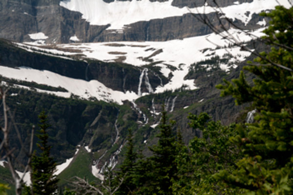 Waterfalls below Grinnell Glacier