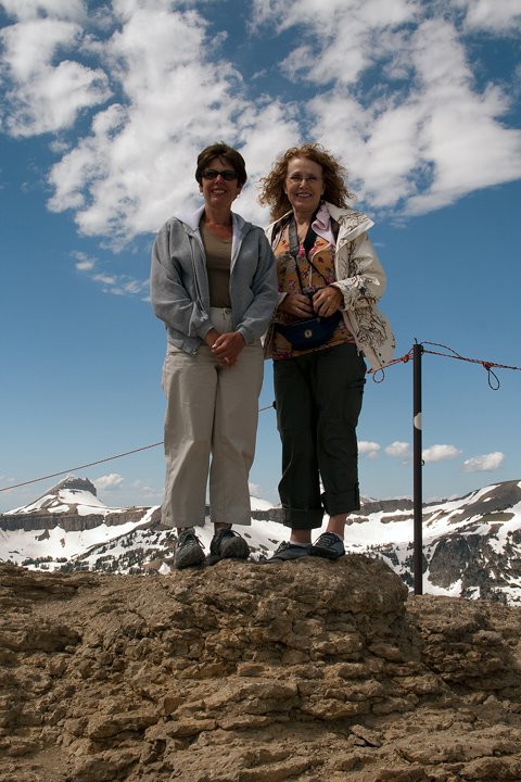 Jennie, Jan at highest point Rendezvous Peak