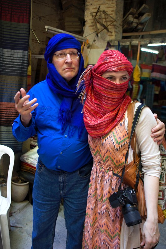 Morocco 2015 0628 Weaving shop in the medina Fes Morocco 052015