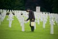 Cleaning crosses at Luxembourg American Cemetery and Memorial