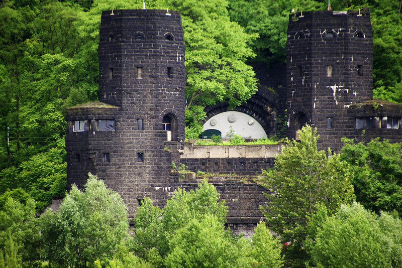 Remagen bridge - eastern towers and tunnel entrance