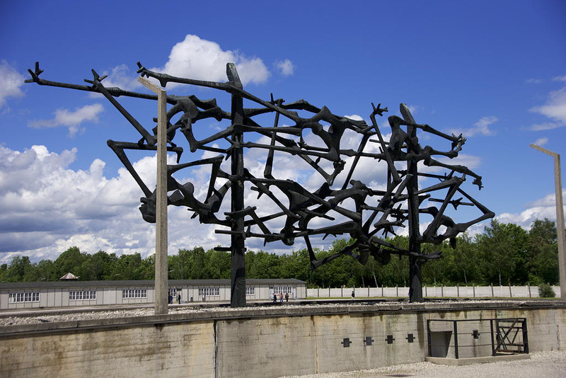 Dachau - memorial sculpture at entrance to museum