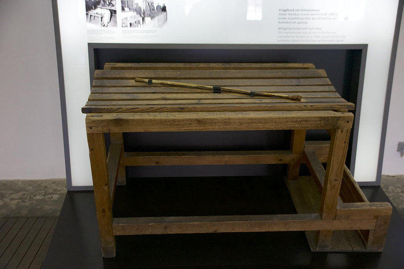 Table over which prisoners were bent to be whipped - Dachau