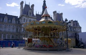 Carousel in front of Hotel de Ville, Paris