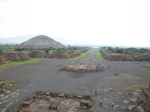 Looking out across Teotihuacan