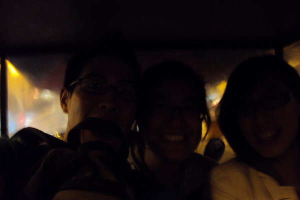 in a backwards cart...heading to the Bund
