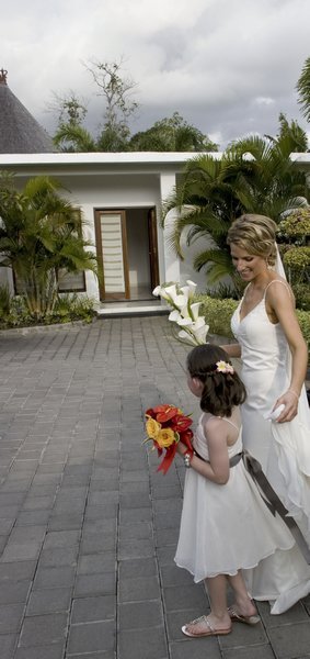 Beautiful Bride and Flower girl
