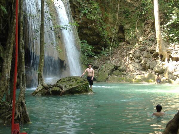 Waterfall with chris in it
