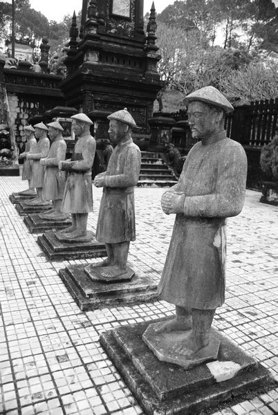 Statues at one of the tombs in Hue