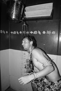 Luke taking a shower