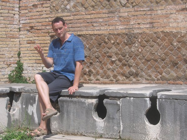 Ostia Antica - Public Toilets - Me Talking