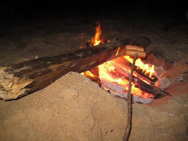 campfire at the beach...