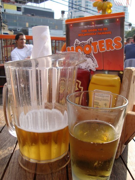 Beer and Hooters - living the dream