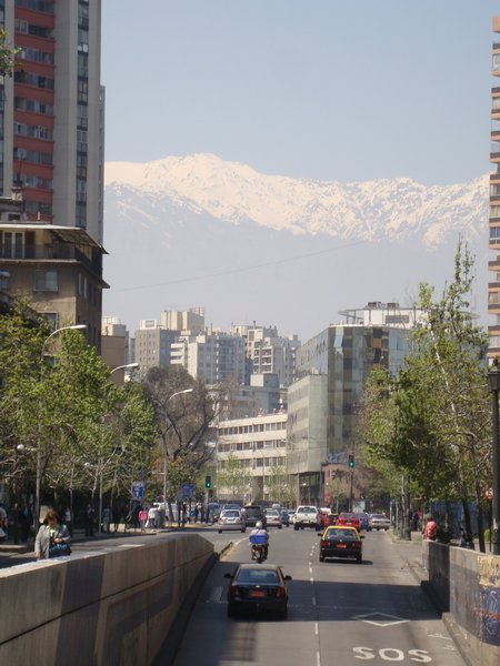 The Andes towering over the city