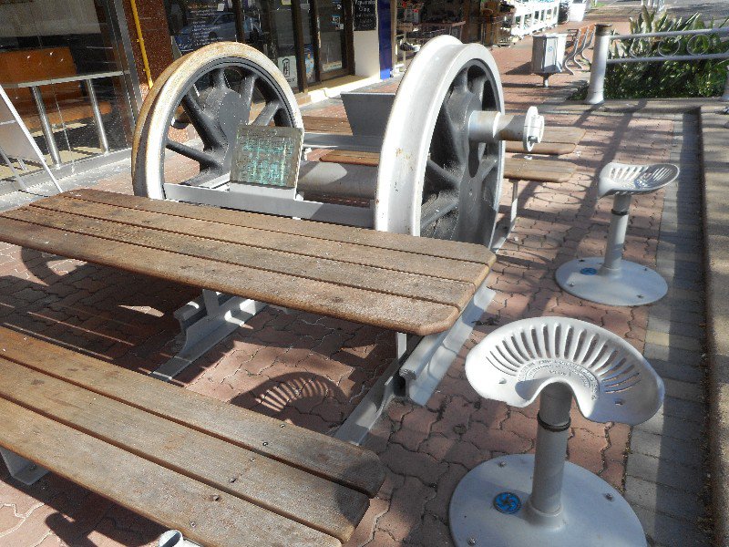 A Street Sculpture and Table