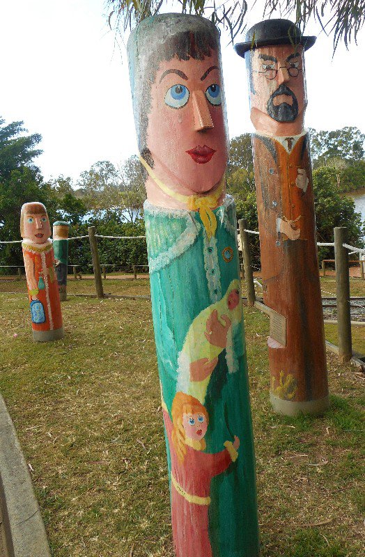 A Painted Bollard Family in Queens Park