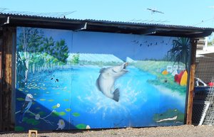 A Tasty Looking Fish Mural on the Fishing Tackle Shop
