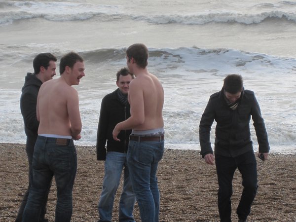 Naked British men in the end of November