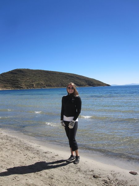Me on Lake Titicaca shore