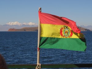 Bolivian flag on our boat back