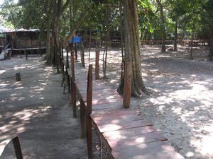 Volleyball court at our camp