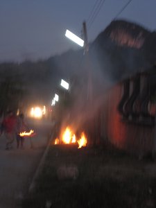 Apparently its normal to start fires on the side of the street in Rurrenabaque