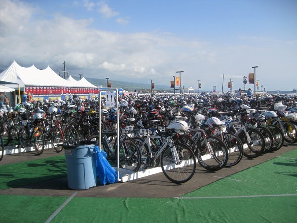 Bicycles cover the pier completely 