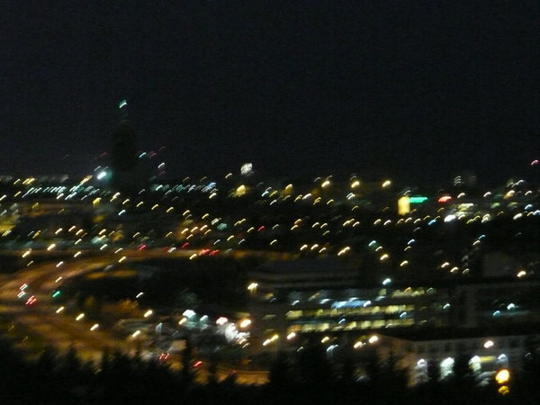 Blurry view from atop the Pearl