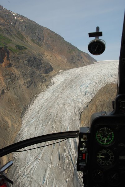 glacier escaping from the icefield