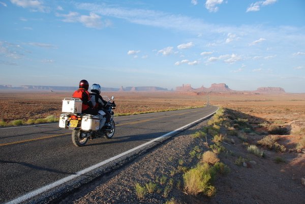 riding into Monument Valley