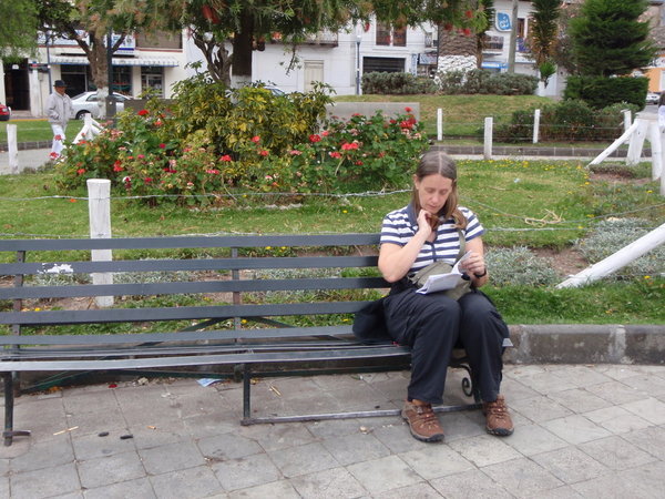 park benches in Otovalo main square
