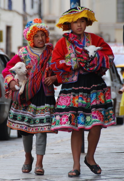 Cuzco - locals dressed to impress tourists