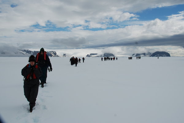 trekking across the ice