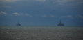 oil rigs in the Caspian Sea