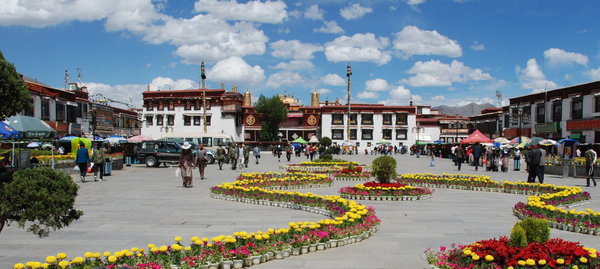 Barkhor Square and the Jokhang Temple, the most sacred temple in Tibet