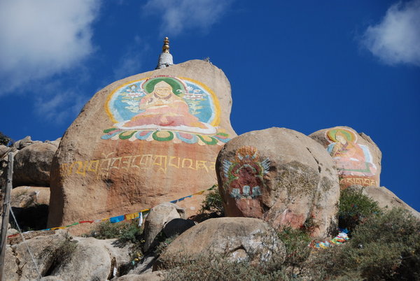 Holy Rock Painting - one of the many that surround the temple