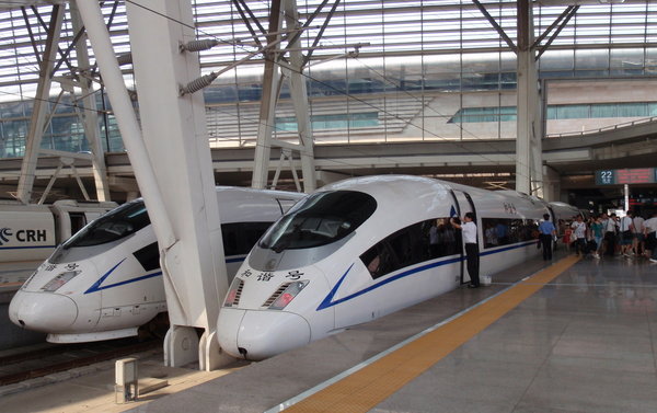 the high speed train back to Beijing