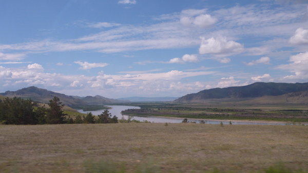 The Selenga River making its way from Mongolia to Lake Baikal