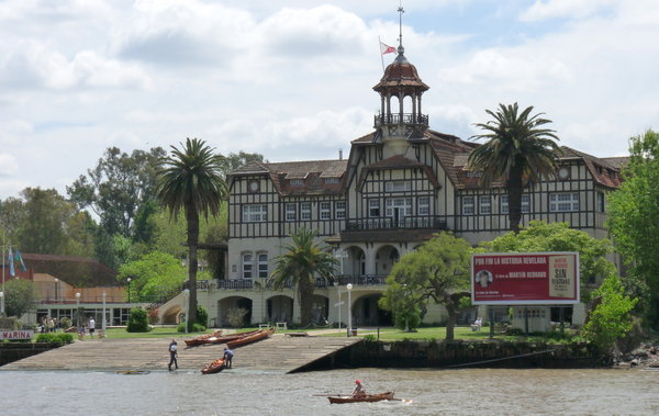 one of the grand colonial Rowing Clubs that line the river banks