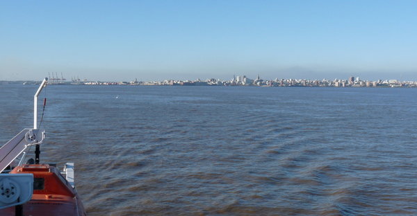 Montevideo skyline from the River Plate