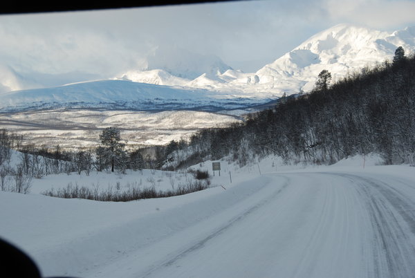 The road from Tromso, Norway to Abisko, Sweden