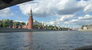 cruising down the river past the Kremlin